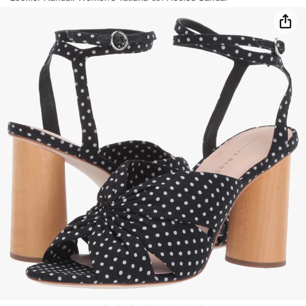 Loeffler Randall Women's Tatiana-ctn Heeled Sandal BLACK/CREAM SIZE 7